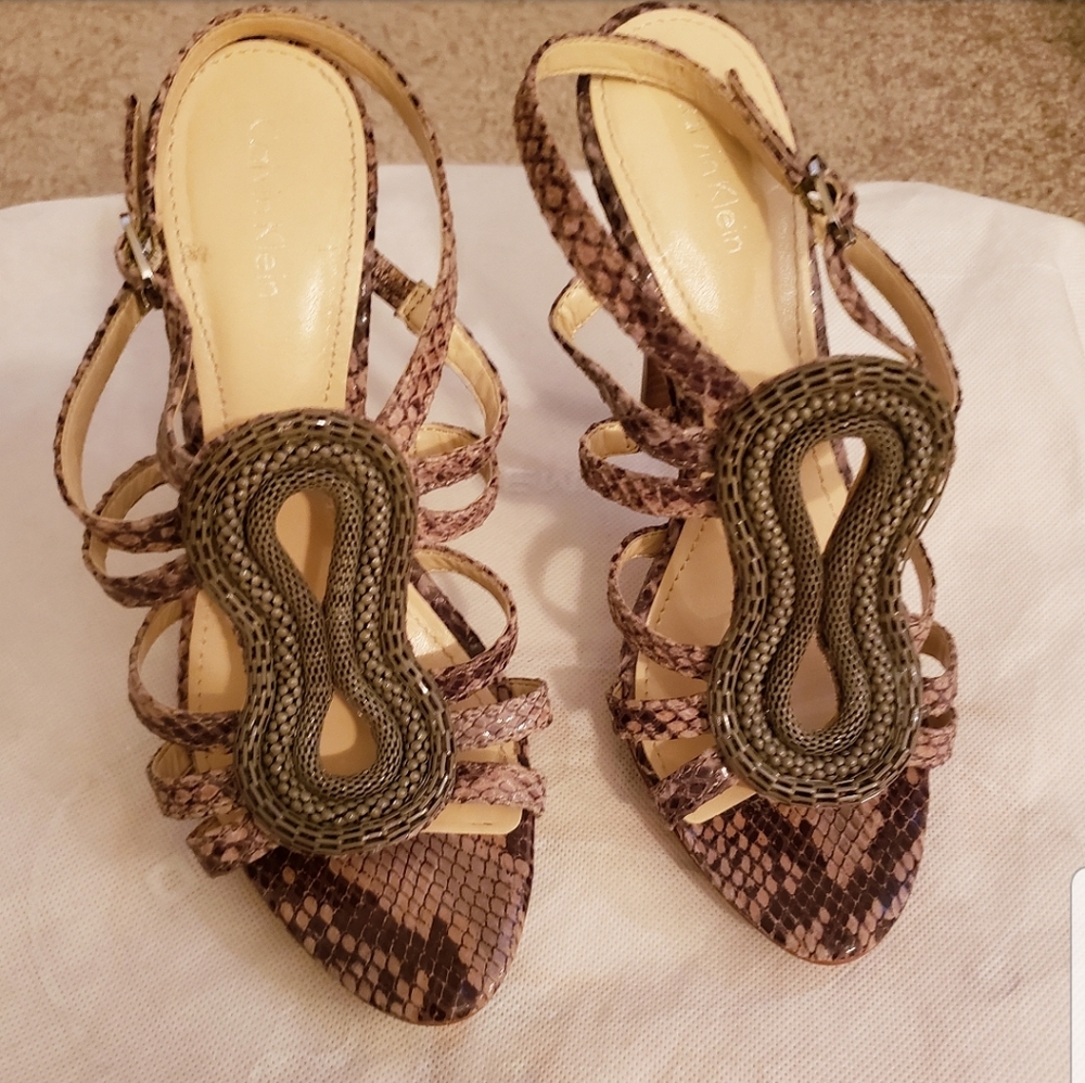 Calvin  Klein snake print heels